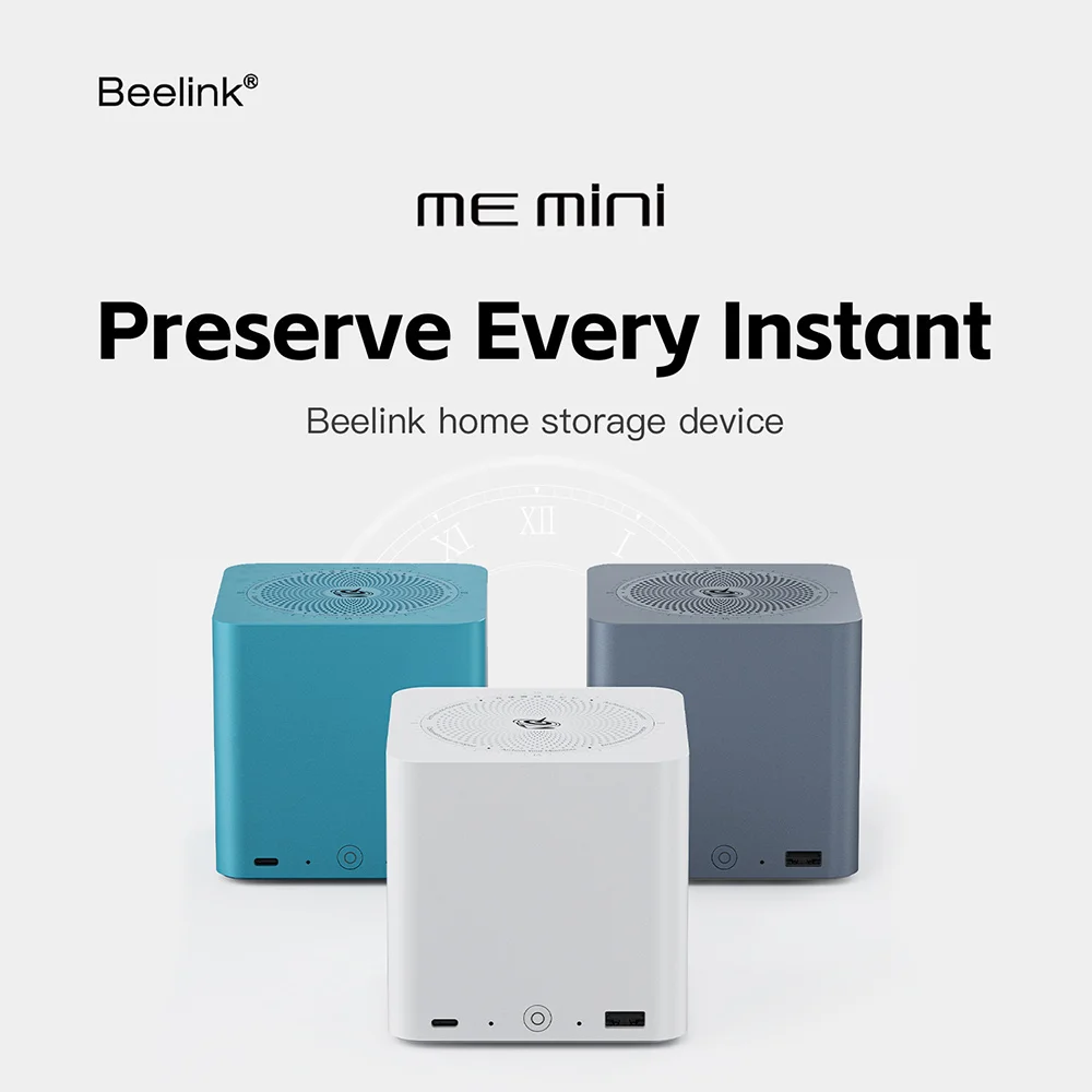 Home Network Storage MINI Host Beelink ME Mini NAS Intel Twin Lake N95 N150 LPDDR5 4800MHz 12G 16G RAM 1T SSD WiFi6 Dual 2.5 Lan