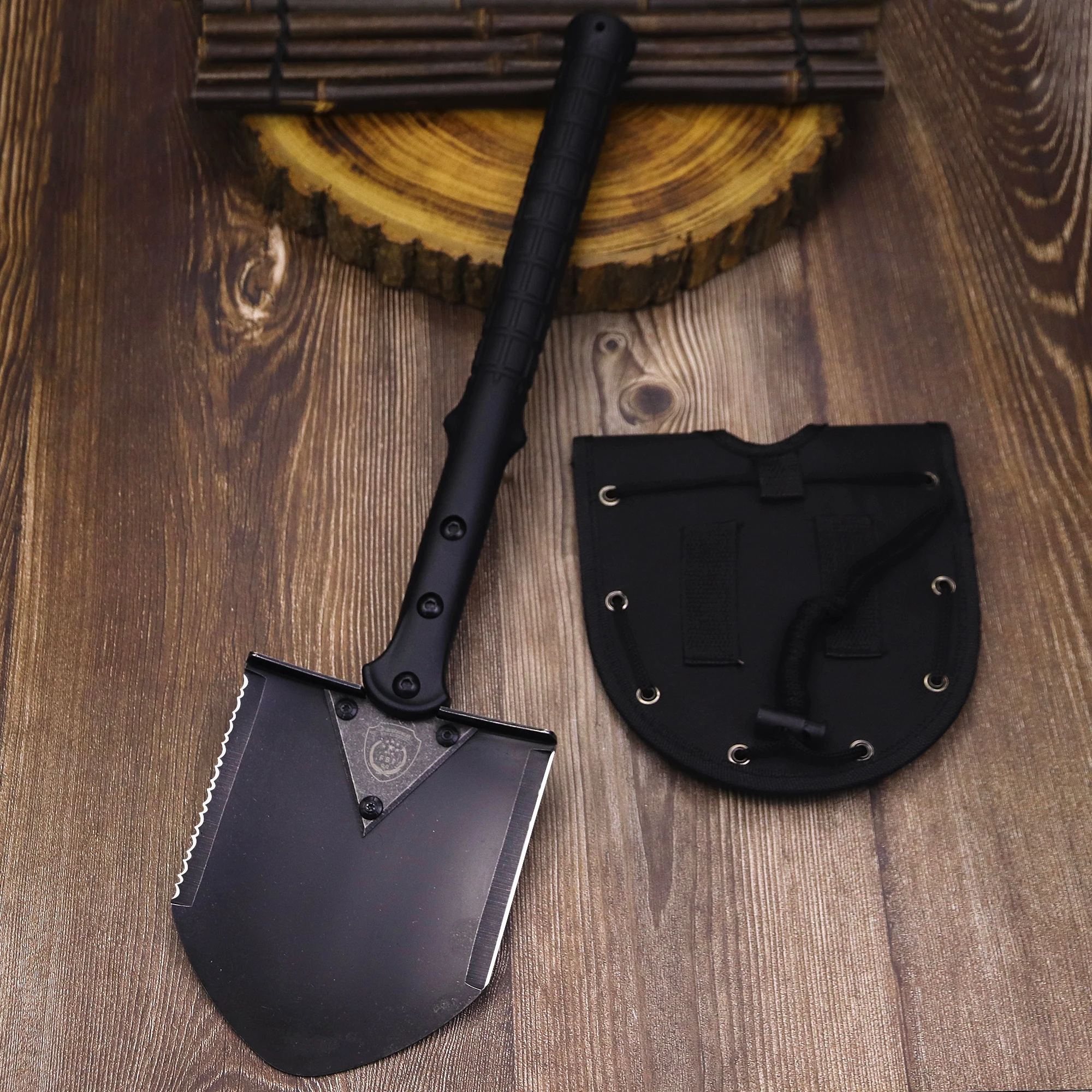 WPKOPYA U.S.A  440c Outdoor Multi-purpose fiberglass handle tactical shovel, jungle camping survival shovel, vehicle shovel 2