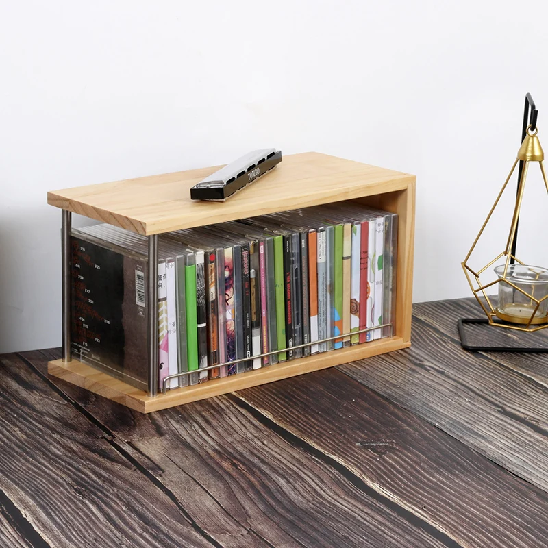 Rotatable Luxury Cd Organizer Rack Disc Stand Display Organizer Portable Floor Wall CD Rack Inlay Porta Dvd Insert Furnitures