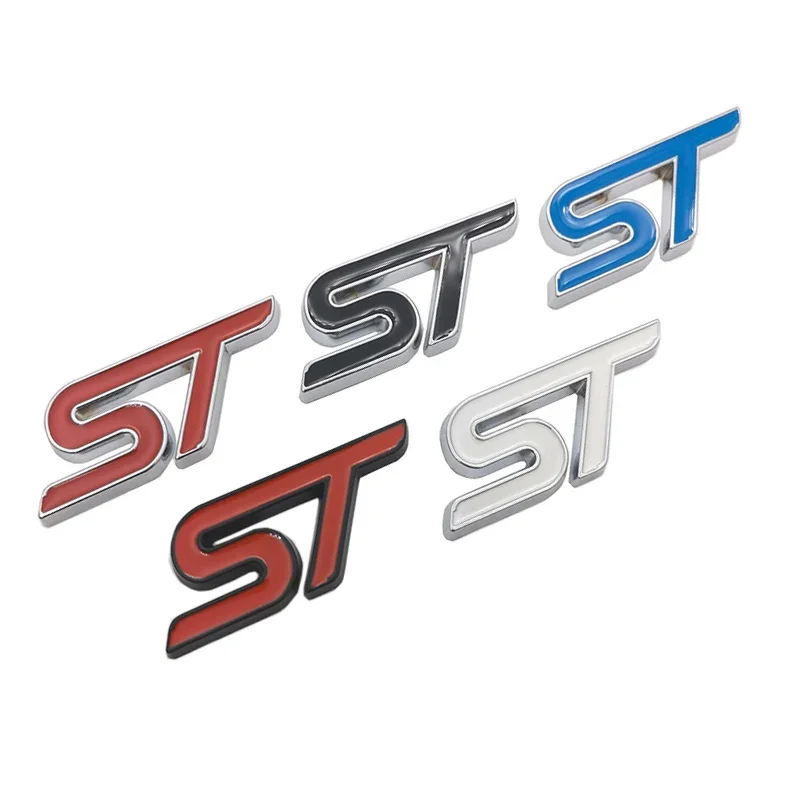 Chrome Metal Red and Blue Front Grille Emblem Badge Sticker - Stylish Car Accessory