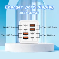 240W GaN USB C Charger 8 in 1 Fast Charging Phone Charger Power Adapter For iPhone Samsung Xiaomi Type C EU/US Plug Wall Charger 3