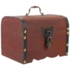 Retro Love Lock Money Bank Vintage Wooden Treasure Chest Kids Safe Jewelry Storage Size Heart Lock Piggy Bank Gifts 6