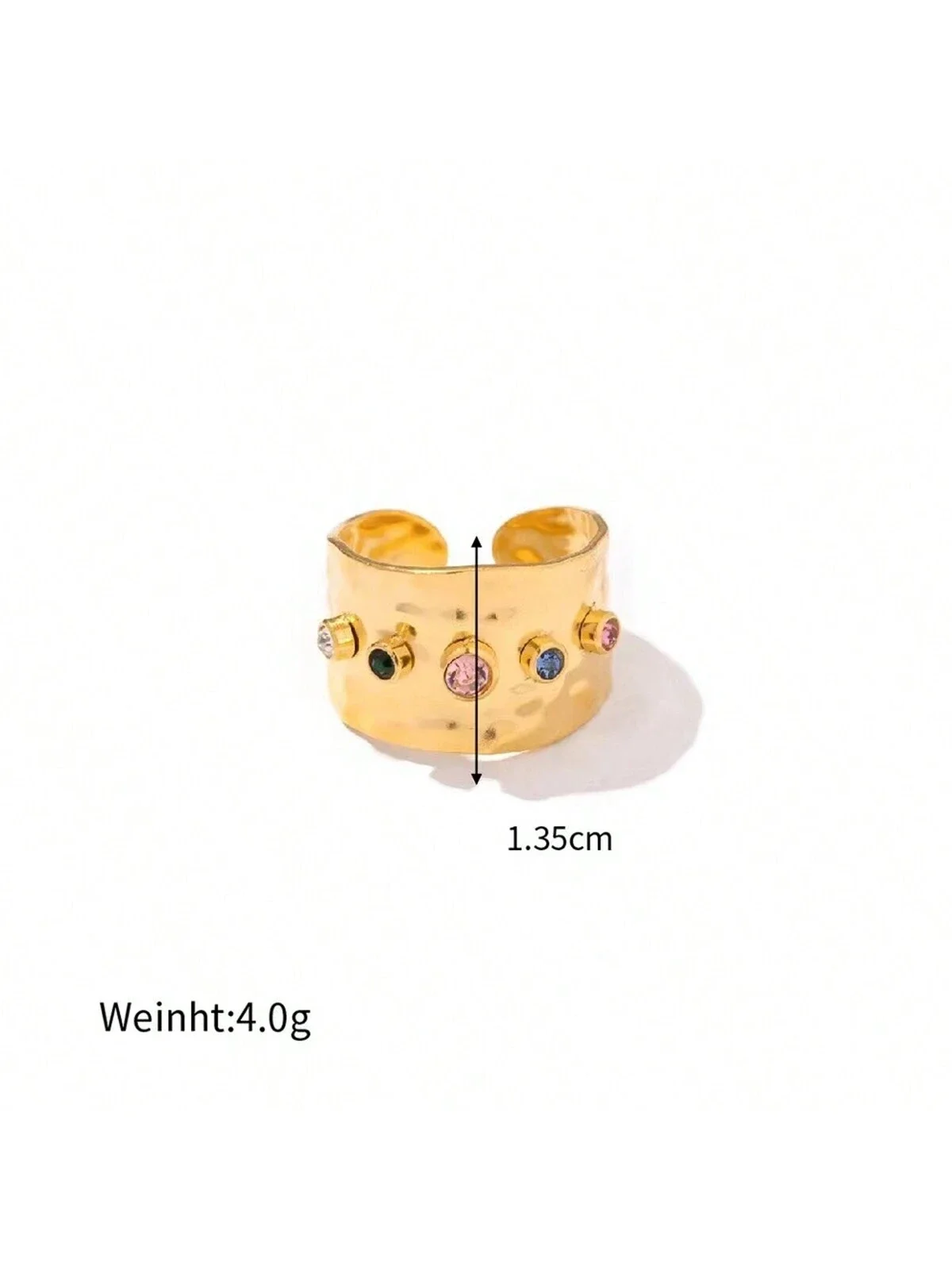 1pc Vintage 18k Gold-Plated Stainless Steel Ring Decorated With Cubic Zirconia, Suitable For Women's Daily Wear