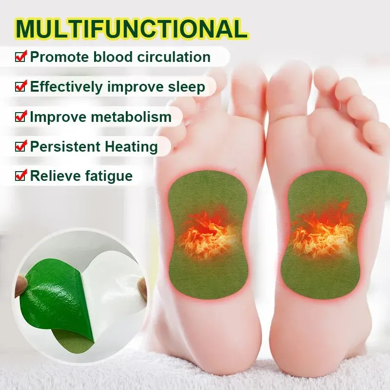 12-72PCS Foot Patches Self-heating Moxibustion Patch Help Sleeping Foot Acupuncture Patch After Sports Running