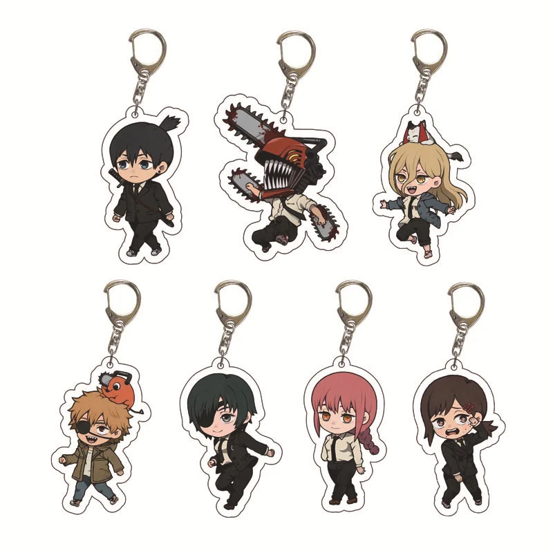 Anime Chainsaw Man Key Chain Ring Cute Keyring Accessories Pendant Gift