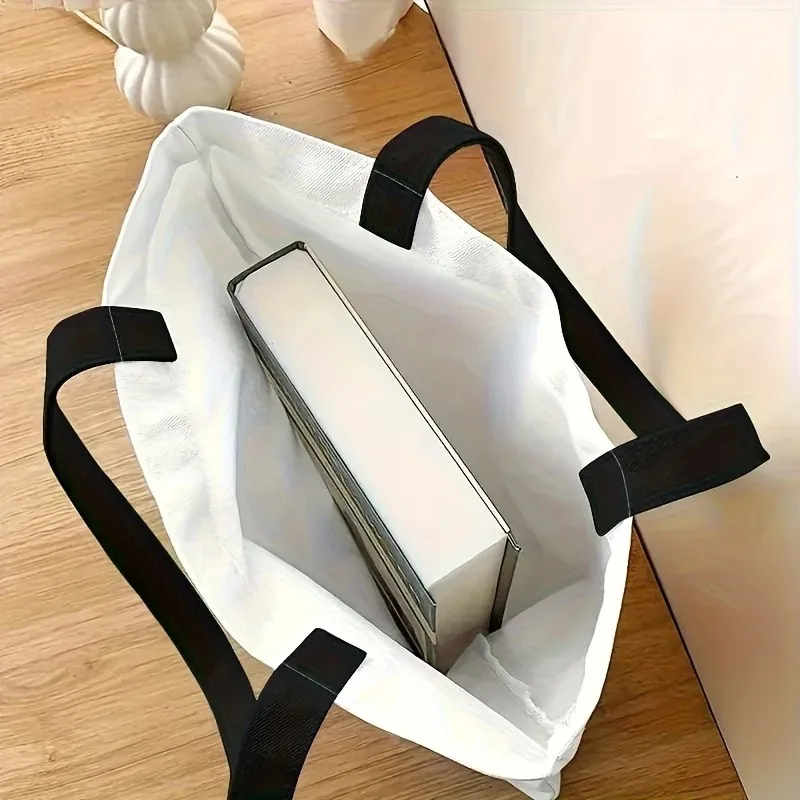 London-Themed Reusable Canvas Shopping Tote with Large Capacity