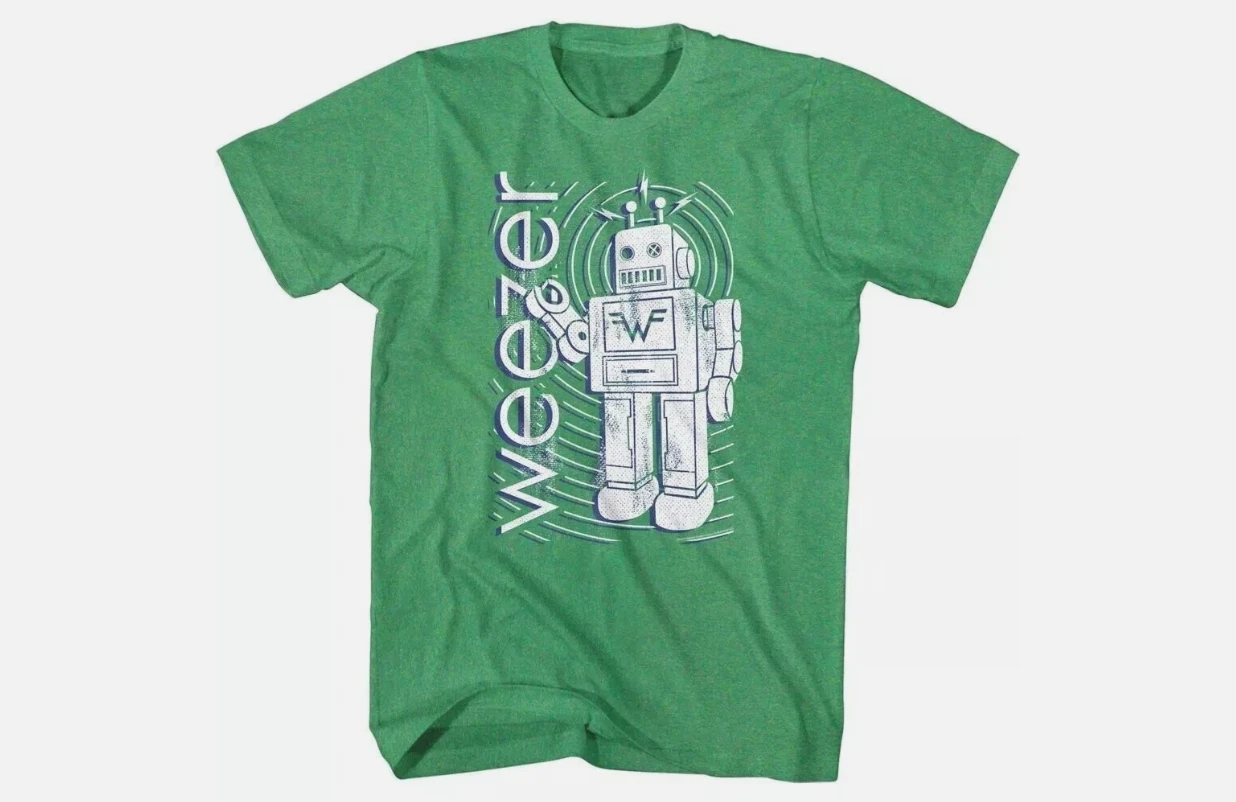 Weezer Robot Alternative Rock Band T-Shirt Fan Casual T-Shirt Street Style Outdoor Alltagsoutfit