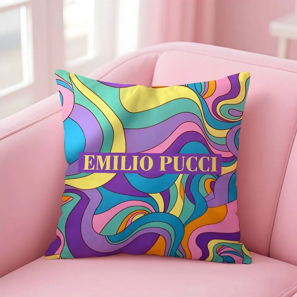 E-Emilio P-Pucci Logo Fashion Pillow Case Anti-dustmite Pillowcase
