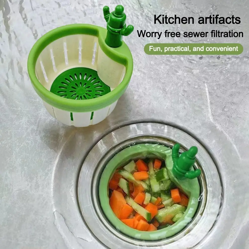 Description Picture 2 of item1/2pcs Leakage-proof Cactus Kitchen Sink Drain Strainer Anti-clogging Food Waste Catcher Cactus Sink Drain Filter Easy Cleaning