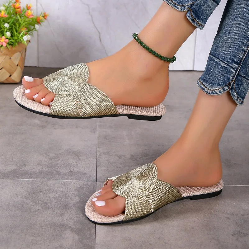 

Women's Shoes 2023 Basic Women's Slippers Classic Daily Slippers Women Round Toe Flat with Open Toe Shoes Women Zapatos De Mujer