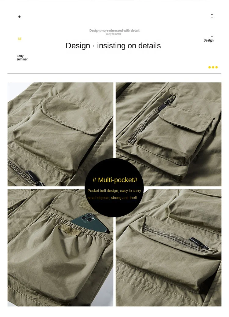 Summer Men's Vest 2024 New Casual Loose Breathable Multi Pocket Outdoor Fishing Sports Large Sleeveless Jacket Men Tactical Vest