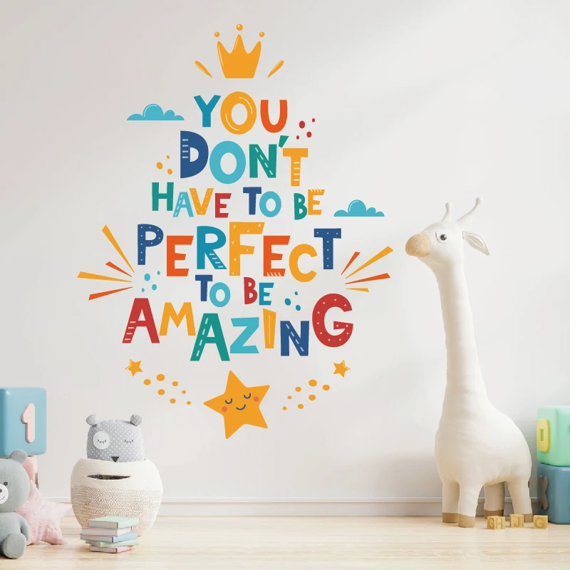 Creative family motto sticker bedroom kid's room kindergarten decoration wall decal sticker