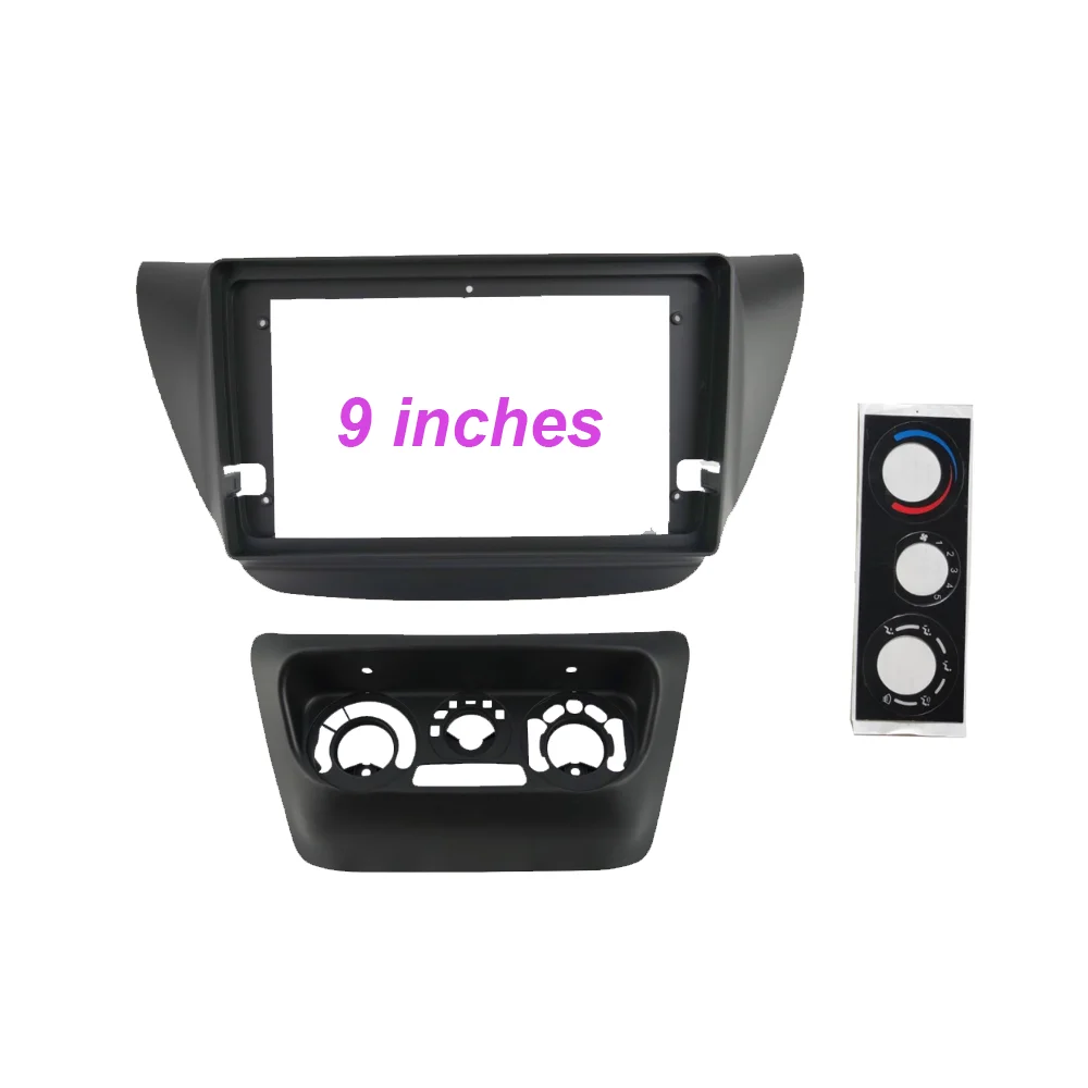 

JUSTVAVI Car Radio Fascia Frame for Mitsubishi Lancer IX 2006-2010 Center Control DVD Player Panel With Matching Power Cables