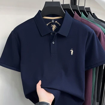 High-end 100% cotone maniche corte polo camicia uomo estate di lusso marchio classico paulo pony ricamo casual business moda golf t-shirt