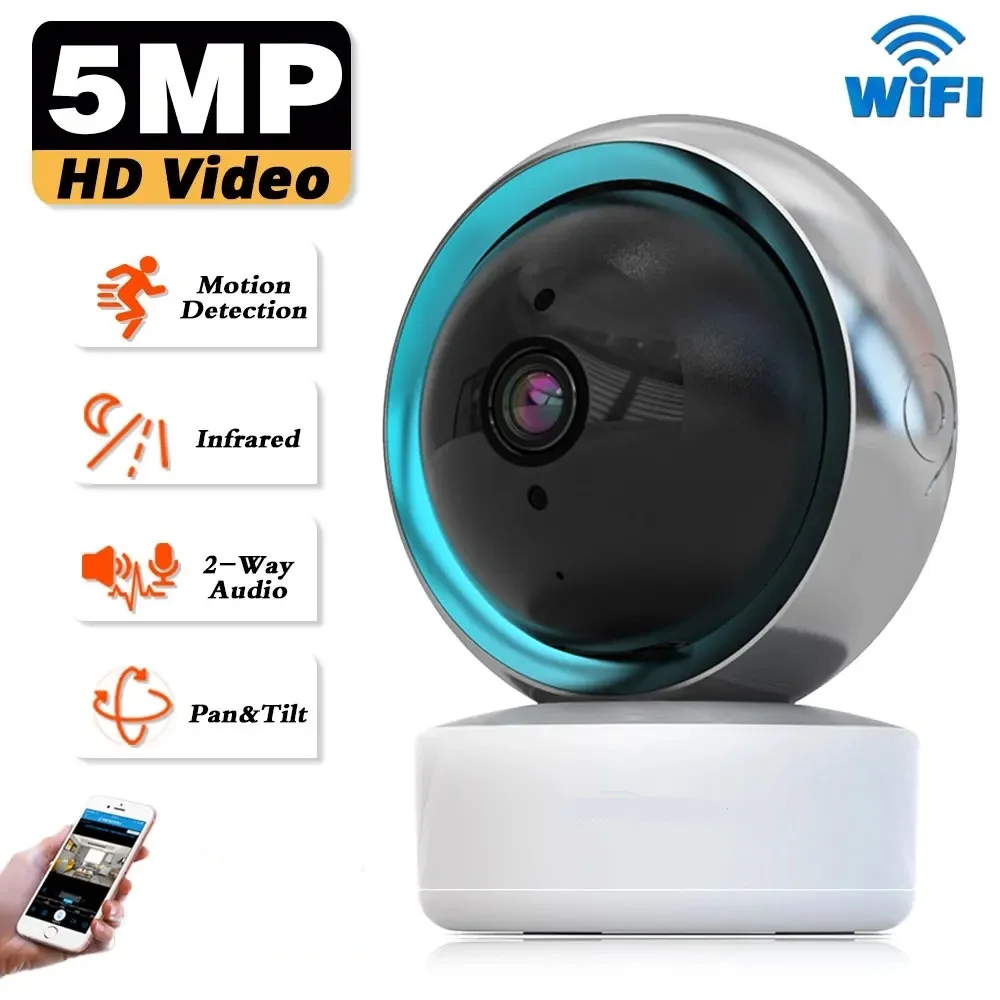 

Smart Life Home Security Camera System Wireless 5MP Wifi TV PTZ IP Video AI Human Detection Night Vision Webcam