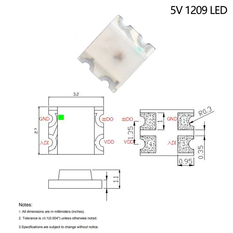 Ws2812b 5v Ws2812 1010 3528 4020 1204 1209 1515 2020 Mini Smd Led Chip Addressable Digital Pixel Rgb Full Color Led Diode Lamp