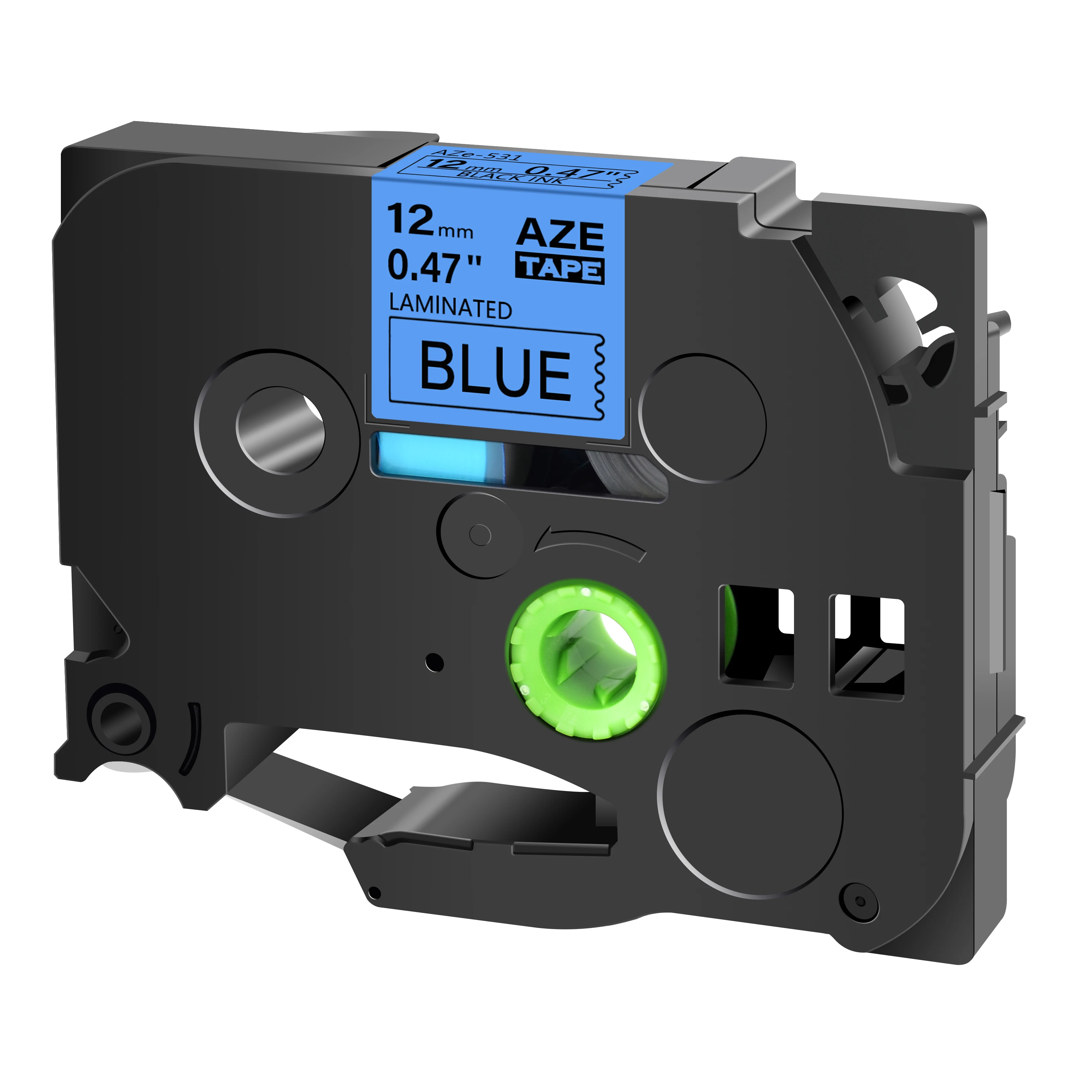 Versatile Black on White Labeling Tape for P-Touch Label Makers, 12mm Width