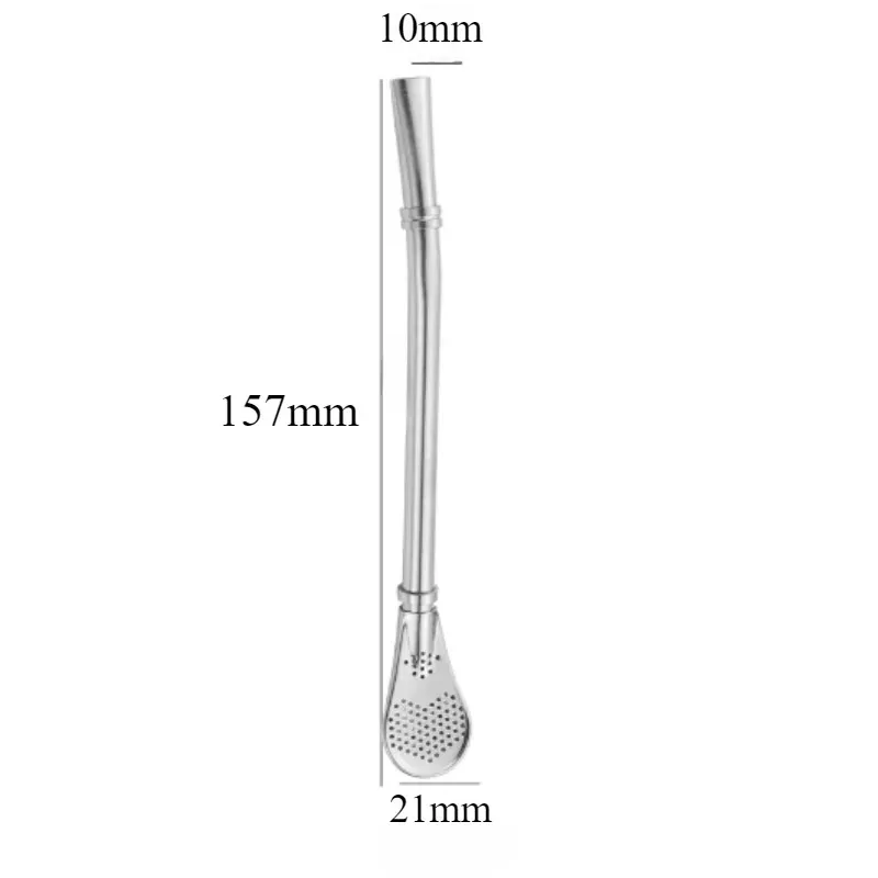 Eco-Friendly Reusable Stainless Steel Straw Spoon with Built-In Filter
