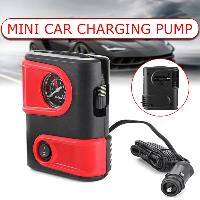 Mini Small Car Air Compressor Inflatable Gauge Pump DC 12V 100PSI Portable Auto Tire Pump Inflator for Car Bicycles Motorcycles