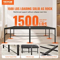 VEVOR 18 Inch Full Metal Bed Frame Platform No Box Spring Needed 1500 lbs Loading Capacity Embedded Heavy Easy For Household 2
