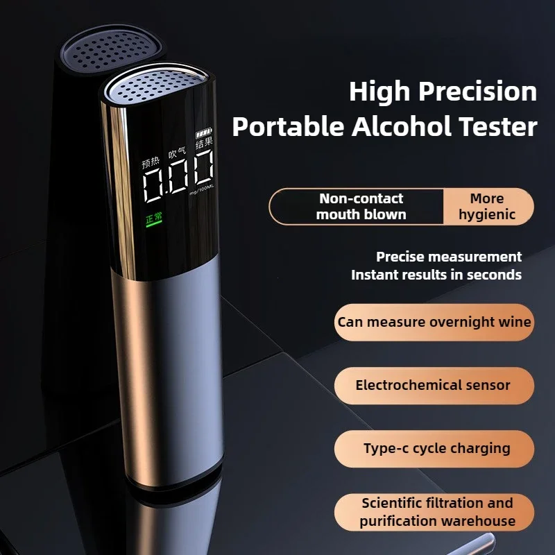 Alcohol Tester Portable High Precision Alcohol Tester Breathalyzer Smart Self-test Drinking Detection Device Emergency Rescue Kit alcohol tester,breath alcohol tester