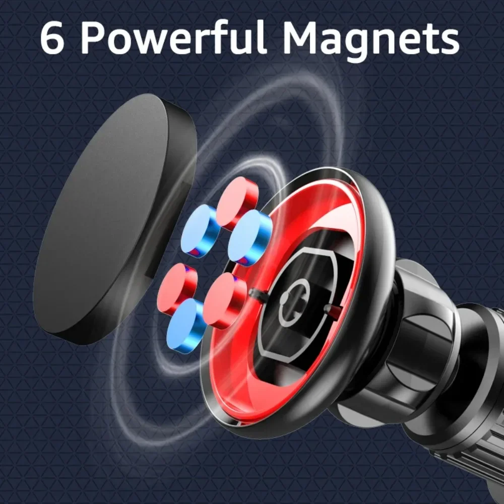 Magnetic Car Phone Holder 360&deg; Rotation Car Air Vent Clip Strong Magnet Mobile Cellphone Stand for iPhone Xiaomi Samsung