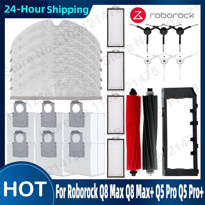 Side Main Brush cover Hepa Filter Mop Dust Bag Accessories For Roborock Q8 Max Q8 Max+ Q5 Pro Q5 Pro+ Replacement Spare Parts