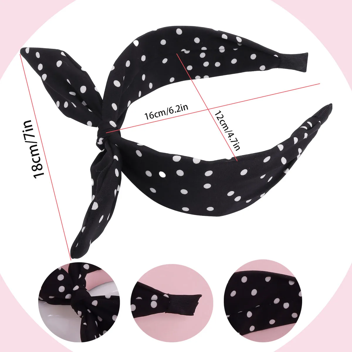 Vintage Polka Dot Bow Headband for Women - Cute and Versatile Daily Wear Hair Accessory