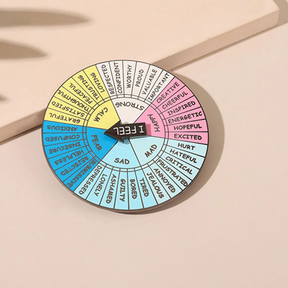 Feeling Wheel Badge Emotion Wheel Badge Portable Feeling Wheel Turntable