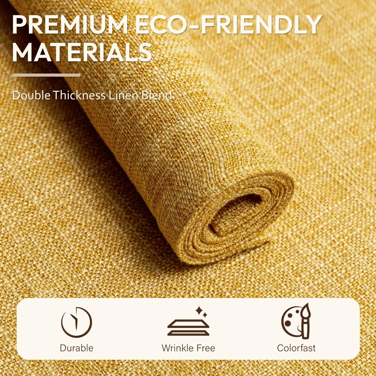 Set of 4 Dual-Layered Faux Linen Heat Resistant Placemats