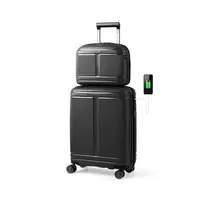 Ensemble de bagages 2 pièces : valise cabine 20 pouces et trousse de toilette 14 pouces - Noir 1
