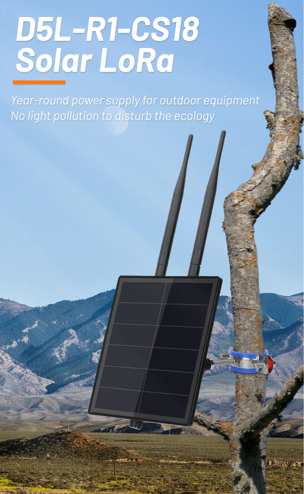 Solar Node Repeater Pole Mount Bracket kit With 868/915Mhz LoRaWAN Wisblock RAK4