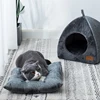 Foldable Dual-use Triangle Cat Nest Closed Cat House Pet Nest Warm and Thickened Deep Sleep Dog Nest Pet Supplies Closed Cat Bed 5