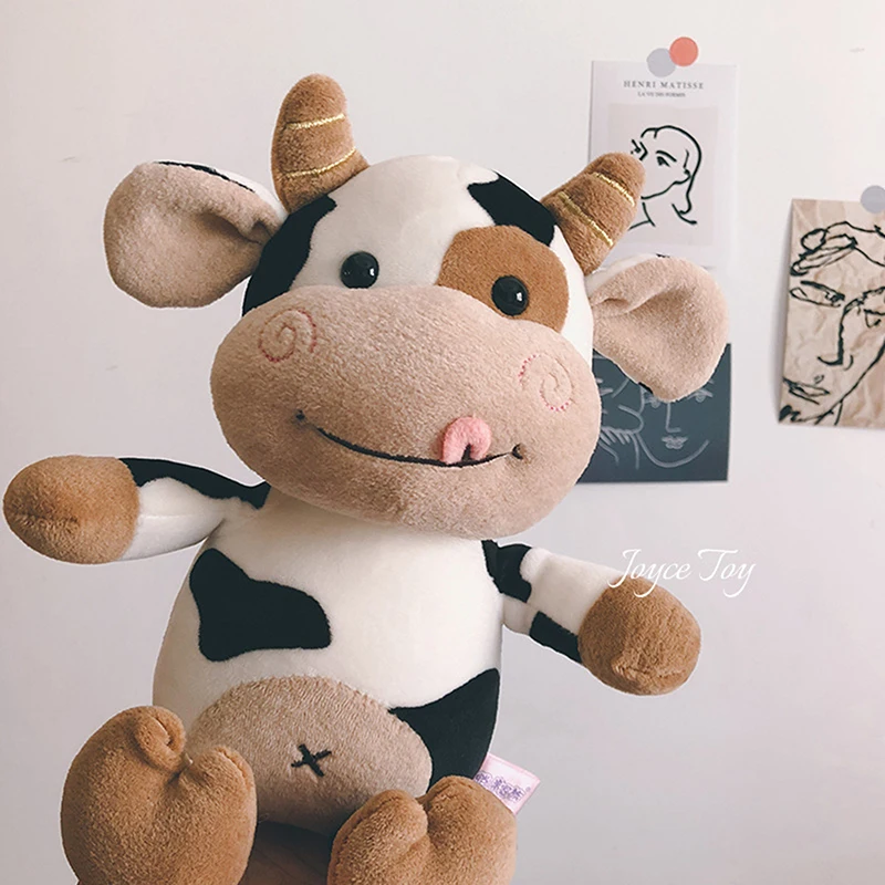 

1PC New Cute Milk Cow Plush Toy Animal Stuffed Doll Festival Present Birthday Gift Home Decoration Birthday Gift For Girls Boys