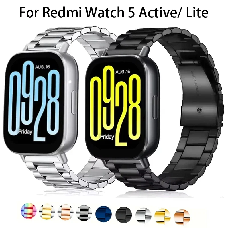 Stainless Steel Metal Watch Strap - 20mm/22mm Adjustable Bracelet Band