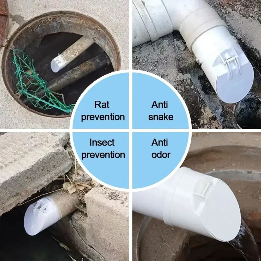 PVC Drainage Pipe Floor Drains Auto Closing Displacement Valve Cover 50-160mm Anti Backflow AntiOdor Valve Septic Tank Discharg