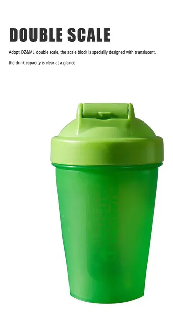 AJOYOUS 400ML Whey Protein Powder Mixing Fitness Sport Shaker Bottle Gym  Outdoor Portable Plastic Drink Cocina Cleaver