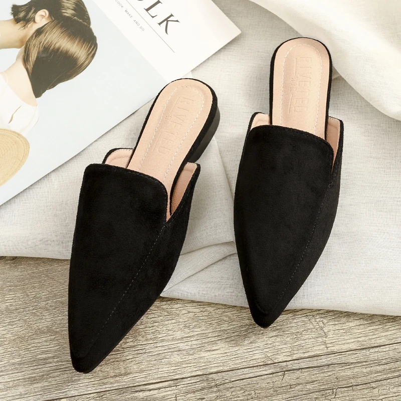 Comemore 2023 Autumn Woman Mules Without Heels Half Slippers