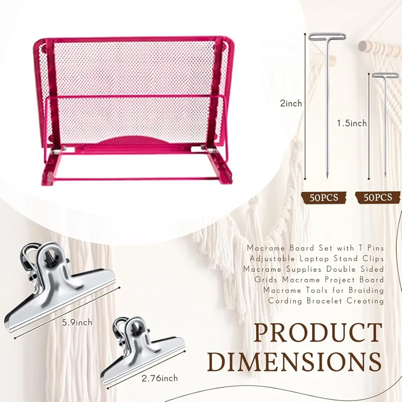 A60Z Top Lace Plate And Metal Adjustable Bracket With T-Pin Clip Lacemaking Supplies Lacemaking Tool For Braided Cord Bracelets