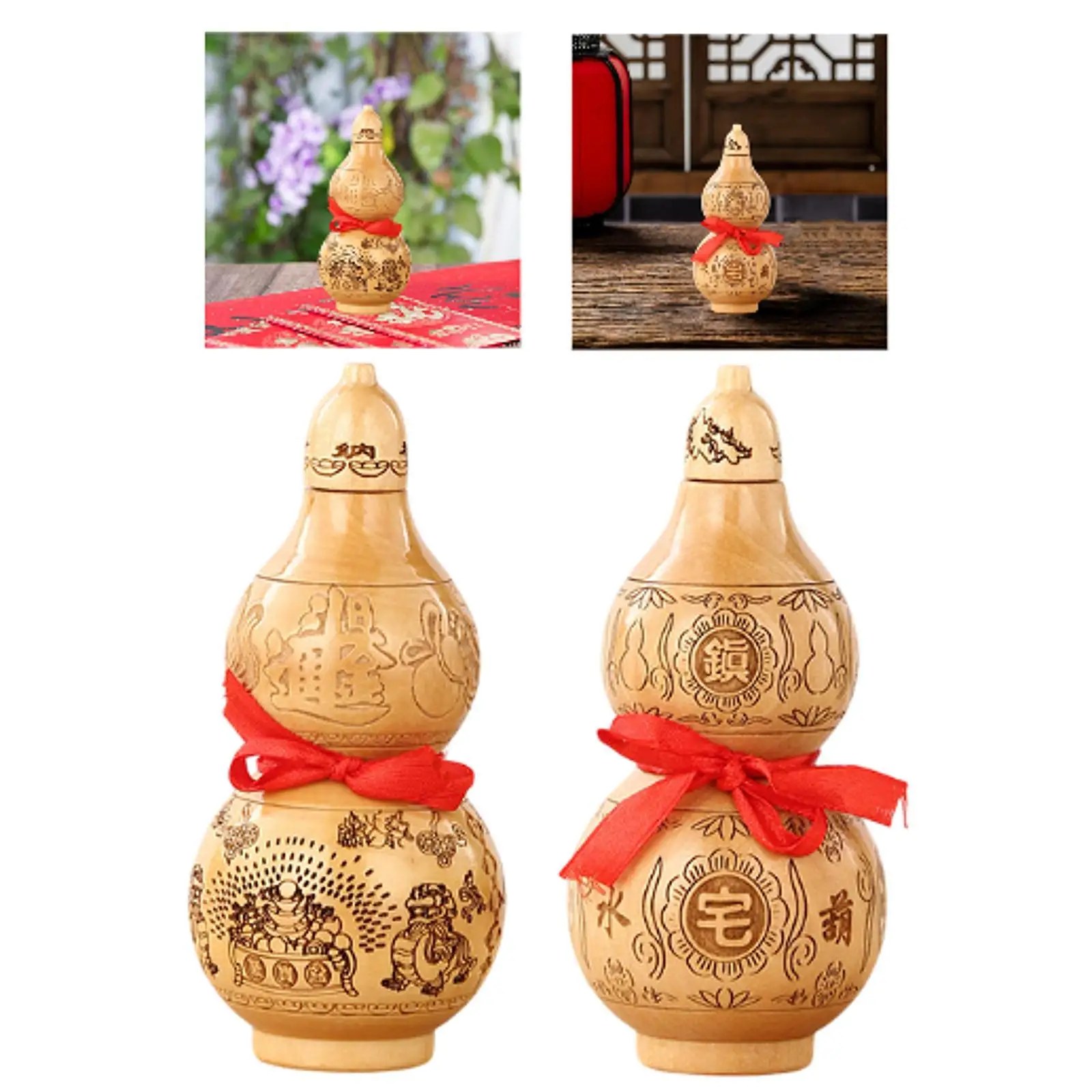 Gourd Ornament Multipurpose Statue Wu Lou for Outdoor Living Room Bookshelf