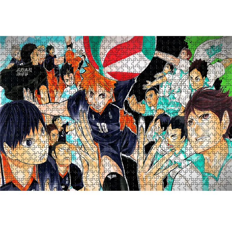 Haikyuu Jigsaw Puzzles 1000 Pieces Wooden Volleyball Anime Puzzles For Adults Children Educational Toys Gifts 5