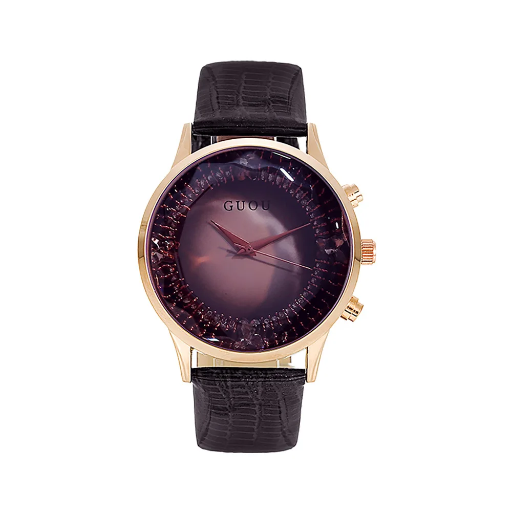 Nuova selezione di orologi da donna di fascia alta Orologi al quarzo alla moda ed eleganti con grandi quadranti semplici ed eleganti e cinturini in pelle - immagine 5