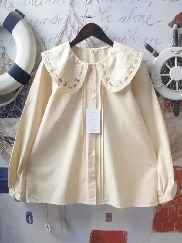 Рубашки высокого качества из 100% хлопка женские рубашки JK для девочек блузка с