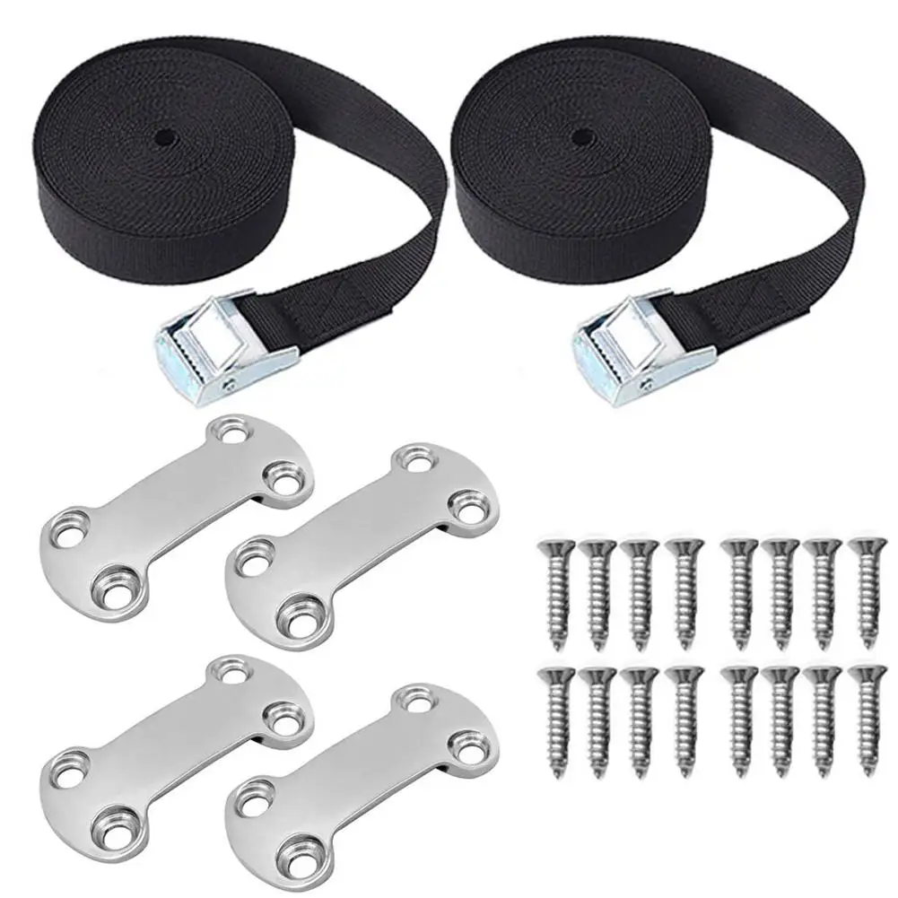 

22 Pieces Universal Cooler Tie-down Kit Adjustable Tension Buckle Lashing Strap Yacht Accessories For Travel Party