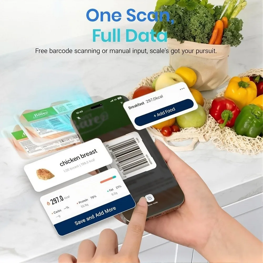 Smart Digital Nutrition Kitchen Scale For Goal Progress Tracking_voghion.com