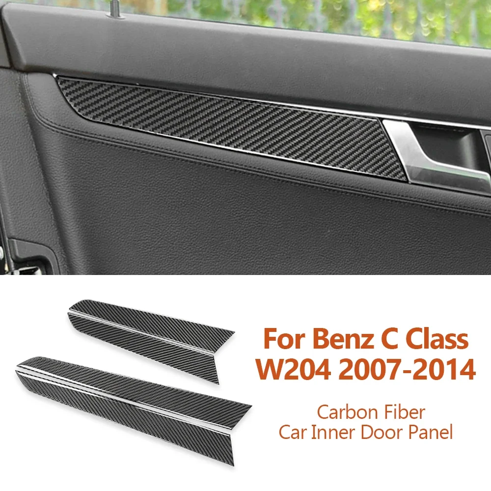 

Для Mercedes Benz C Class W204 2007-2014, внутренняя дверная панель автомобиля из углеродного волокна, декоративные наклейки, детали для украшения интерьера автомобиля