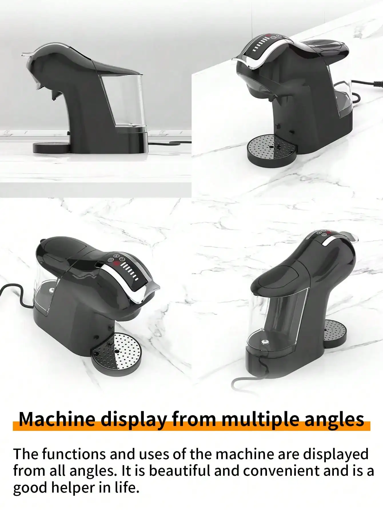 One Pcs Capsule Coffee Machine 5 in 1 Hot and Cold Espresso Coffee Maker for K-Cup Capsule Ese Pod Ground Coffee 19 Bar High Pre 6
