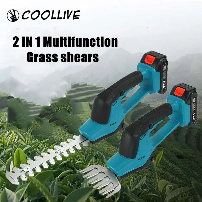 

2 In 1 Cordless Electric Hedge Trimmer Wireless Charging Pruning Lawn Mower Handheld Household Shrub Weeding Mower Garden Tools