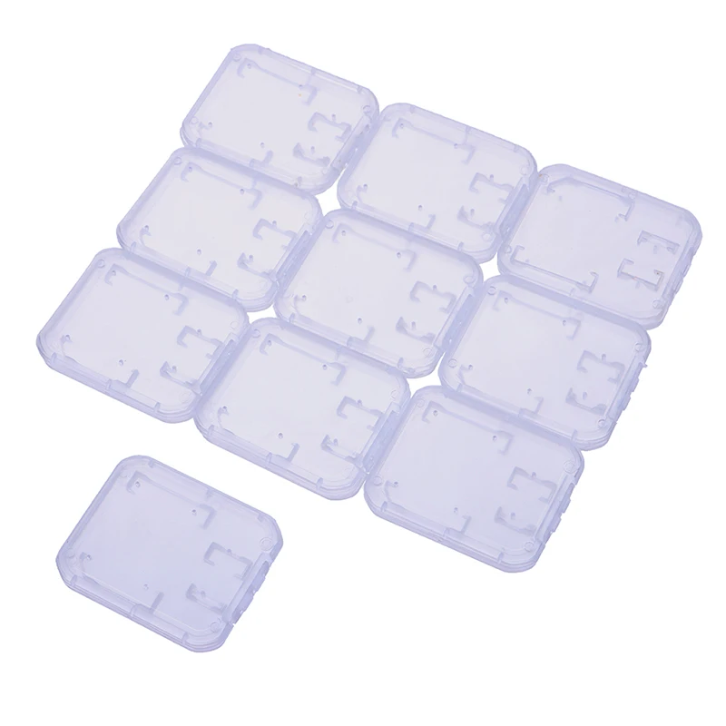 Clear Plastic Memory Card Case Stick Micro SD TF Card Storage Box Protection Holder 10pcs Transparent Memory Storage Boxes