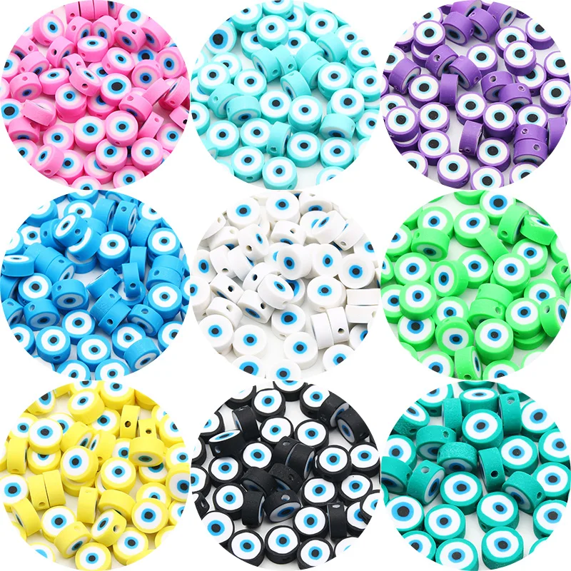 

20-100pcs Mixed Cartoon Eyes Evil Clay Spacer Beads Polymer Clay Loose Beads For Jewelry Making Diy Charms Handmade Accessories